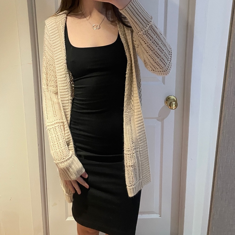 Women's Cream Knit Sweater Cardigan